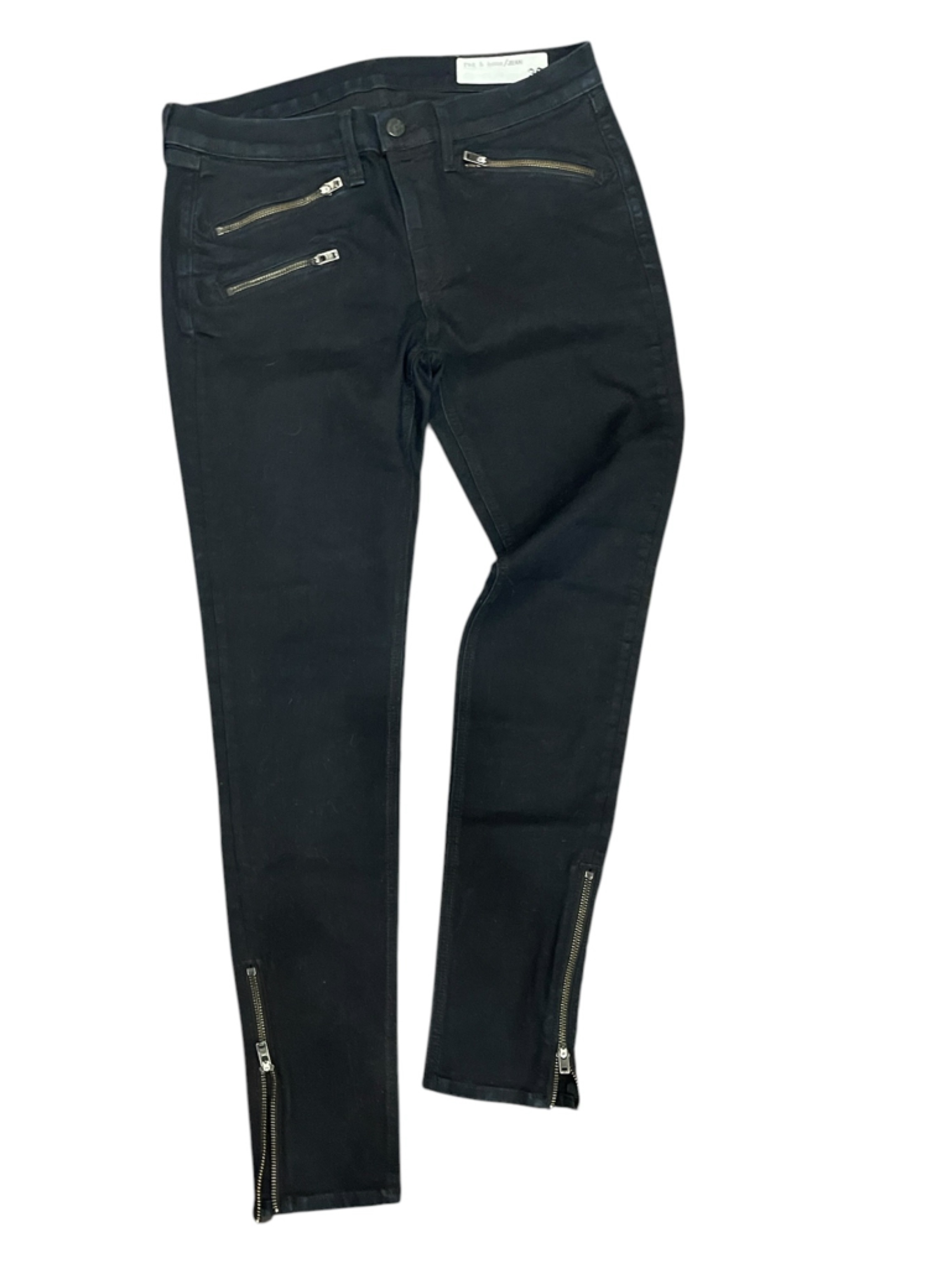 Rag & Bone Black Cigarette Jean With Zippers